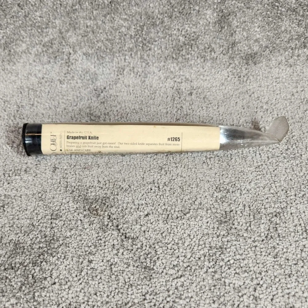 Pampered Chef Grapefruit Knife Silver Black Two Sided Blade 1265 Unisex OS